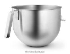 anexos e acessórios ponto KitchenAid Tigela polida com certificação NSF de 7 quartos e alça de gancho J aço inoxidável H0XB4133