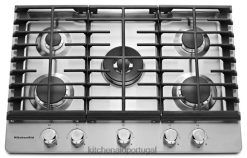 eletrodomésticos ponto KitchenAid Cooktop a gás 30" 5 bocas aço inoxidável H0XB4157