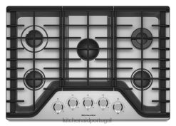 eletrodomésticos ponto KitchenAid Cooktop a gás 30" 5 bocas aço inoxidável H0XB4160