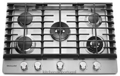 eletrodomésticos ponto KitchenAid Cooktop a gás 30" 5 bocas com chapa aço inoxidável H0XB4155