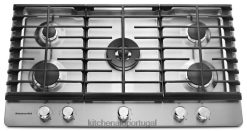 eletrodomésticos ponto KitchenAid Cooktop a gás 36" 5 bocas aço inoxidável H0XB4158