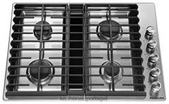 eletrodomésticos ponto KitchenAid Cooktop downdraft a gás 30" 4 bocas aço inoxidável H0XB4151