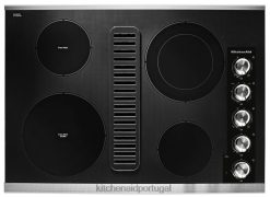 eletrodomésticos ponto KitchenAid Cooktop elétrico downdraft 30" com 4 elementos aço inoxidável H0XB4153