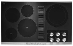 eletrodomésticos ponto KitchenAid Cooktop elétrico downdraft 36" com 5 elementos aço inoxidável H0XB4154