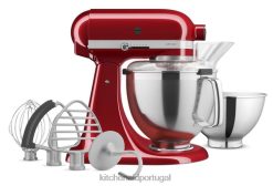 eletrodomésticos ponto KitchenAid Misturador de mesa com cabeça inclinada de 5 litros da série artesanal com pacote de acessórios premium maçã doce vermelha H0XB46