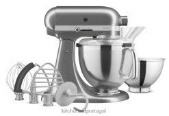 eletrodomésticos ponto KitchenAid Misturador de mesa com cabeça inclinada de 5 litros da série artesanal com pacote de acessórios premium medalhão de prata H0XB49