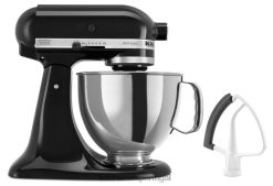 eletrodomésticos ponto KitchenAid Misturador de mesa com cabeça inclinada de 5 quartos da série artesão de valor com batedor de borda flexível ônix preto H0XB485